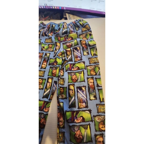 Star Wars Clone Wars Pajama Pants Kids Size 10/12 Boys Sleepwear Obi-Wan Anakin - Picture 3 of 7